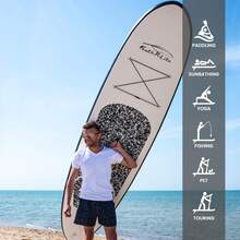Ultra-Light Inflatable Stand Up Paddle Board (SUP) Complete Kit With Adjustable Paddle, High-Pressure Pump, Travel Backpack And Coiled Leash For All Skill Levels Beginners To Advanced - 10' Camouflage - Black - View 7