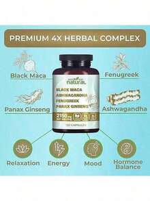 Bestseller!Why Not Natural 4-In-1 Organic Black Maca Root, Ashwagandha, Fenugreek, Panax Ginseng Capsules, Supplement For Men And Women.Supplement Vitamin,Free Shipping. - 1 mặt hàng - Xem 5