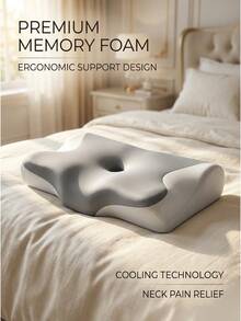 Premium Cooling Gel Memory Foam Pillow – Ventilated Support Pillow For Hot Sleepers, 60-Day Comfort Guarantee - 灰色 - 查看 6