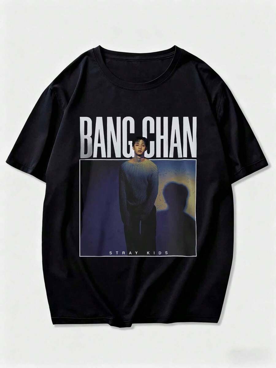 T-shirt à manches courtes unisexe avec imprimé graphique vintage Strayskidss, cadeau pour les fans - Noir - Voir 1