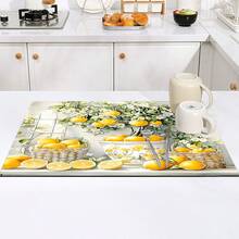 (¡¡¡Caliente!!!) 1 pieza Estera protectora de cocina vintage con limón - Superficie antideslizante, resistente a arañazos y al calor, apta para placa de inducción, decoración de cocina moderna - Instalación fácil para estufa de gas/eléctrica - Protector de encimera, protector de estufa - Multicolor - Ver 9