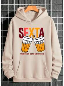 Moletom Premium canguru  irverno Unidos do Copo Meio Cheio 2026 - Bege - Visão 1
