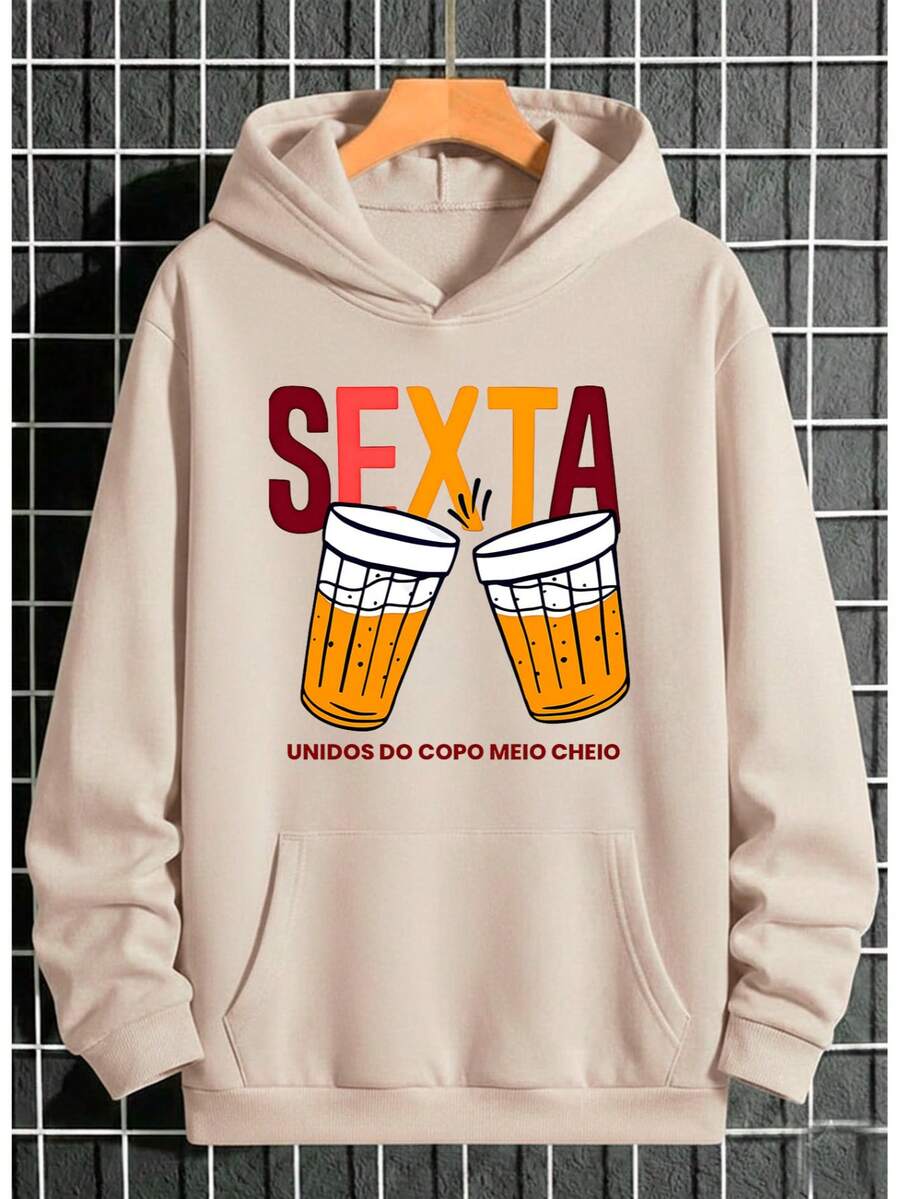 Moletom Premium canguru  irverno Unidos do Copo Meio Cheio 2026 - Bege - Visão 1