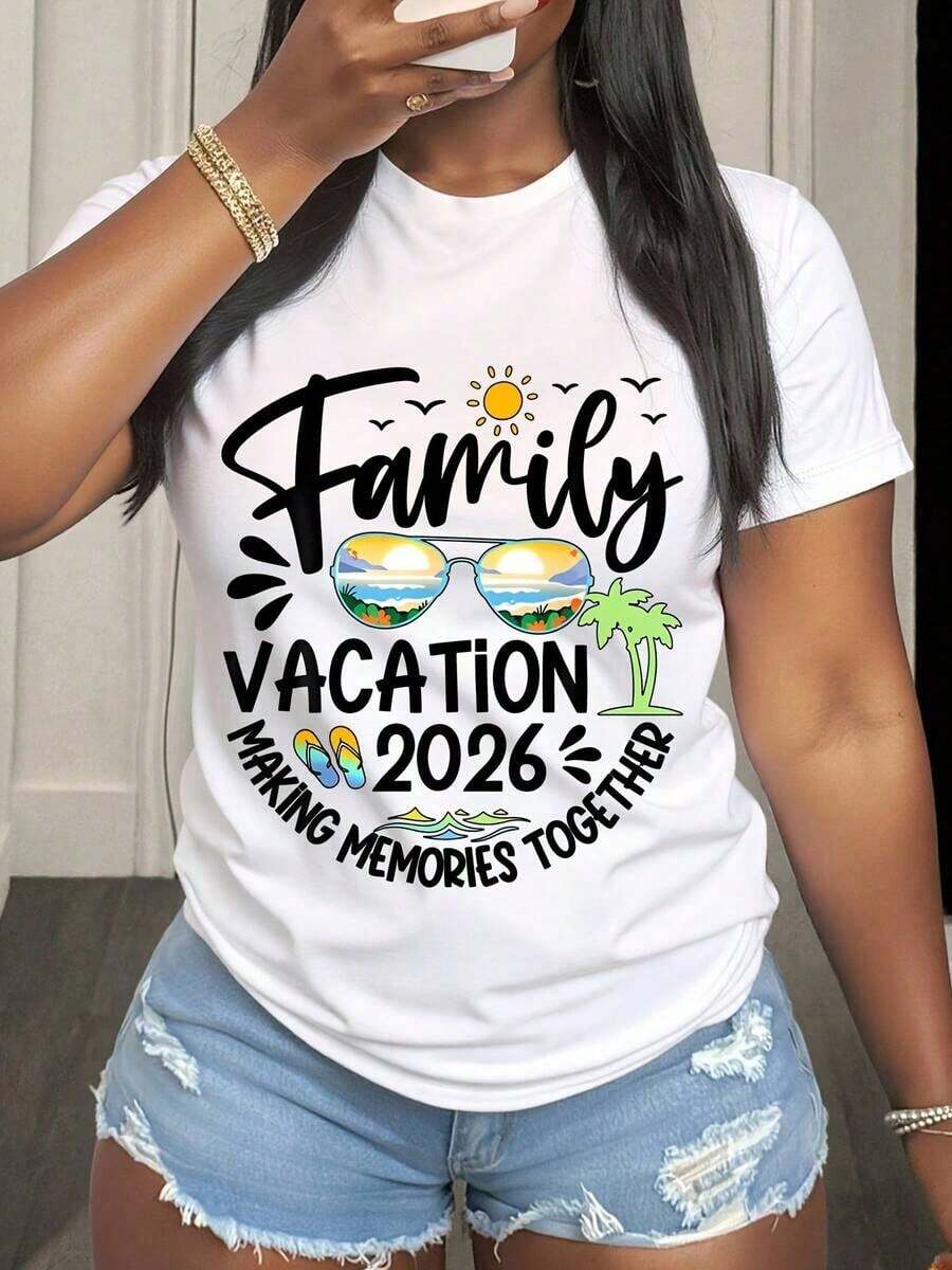 Family Vacation 2026 Making Memories Together Summer Trip Beach Holiday Travel Outfit Tropical Getaway Fun Shirt Family - 白色 3 - 查看 1