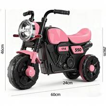 Mini Motocicleta de Impulso para Niños de 2-5 Años, Soporte de hasta 45kg, Diseño Moto Chopper, Montable con Luz LED y Sonido, Todoterreno, Regalo para Niños - Rosa - Ver 12