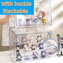 Lifevilion Clear Display Case Dustproof Storage Bins Containers Organizer Bag Show Box For Figures, Toys, Collectibles, Hangbag - 透明M - 查看 5