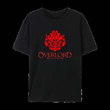 Overlord ​ Ainz Ooal Gown ​ ​   Graphic Cotton T-Shirt, Japanese Anime Unisex Short Sleeve Crewneck Shirt, - 黑色 - 查看 8