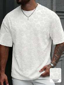 Áo thun nam màu trắng họa tiết hoa hướng dương, thích hợp mặc đi làm hoặc hoạt động ngoài trời. - trắng - Xem 1