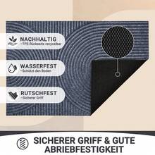 EDIMENS Premium Doormat 40x60 & 60x90 Cm | Machine Washable, Absorbent & Non-Slip | Indoor/Outdoor Use For Entrance, Kitchen, Patio | Dirt Trapping Mat - Xám nhạt - Xem 4