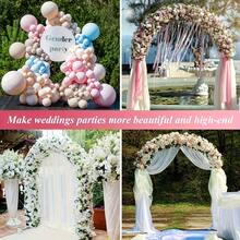 LOVEWE Metal Garden Arch Kit - 2 Sizes Stackable With Base, Ideal For Weddings & Bridal Parties, Black Wide Trellis For Climbing Plants - White - With Base - View 11