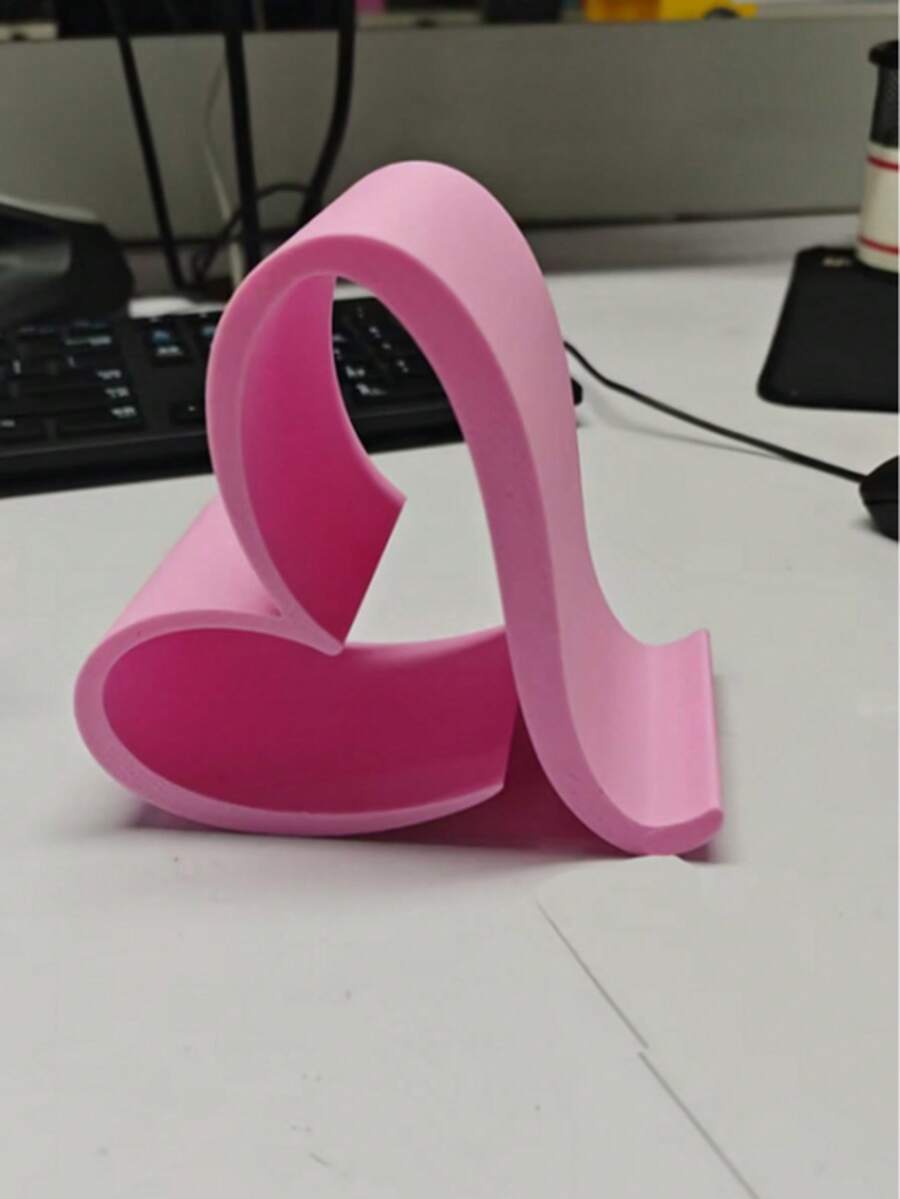 1 pieza Soporte para teléfono móvil con forma de corazón, soporte universal para teléfono móvil y tableta impreso en 3D, organizador de escritorio elegante de colores variados, adecuado para el hogar, la oficina y la decoración de fiestas | Día de San Valentín, Navidad, sin necesidad de alimentación eléctrica, regalos creativos de Año Nuevo para entusiastas digitales - Donación de amor - Ver 1