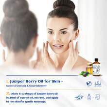 HIQILI 杜松子精油，浓郁木质香调，纯杜松精油，适用于放松、清洁、按摩、SPA、皮肤及足部护理，可添加到香薰机、净化乳液中 - 100毫升/30毫升/10毫升杜松油 - Juniper Berry - 查看 5