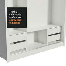 Ropero Closet Madesa Lyon Plus 3 Puertas Con Espejo Color Blanco - Blanco - Ver 9