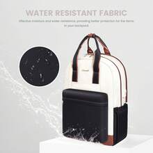 LOVEVOOK Laptop Backpack For Women, 17 Inch Travel Laptop Bag, Waterproof Computer Backpack Purse For Work Teacher Nurse, Durable Casual Daypack - 黑白棕 - 查看 6