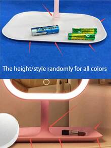 1 pieza Espejo de maquillaje LED de tres colores, brillo ajustable, recargable y plegable, control táctil de estilo moderno con luz frontal, ideal para decoración del hogar, baño, dormitorio de estudiantes de uso diario, diseño de moda - Multicolor - Ver 12