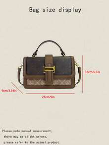 女士手提包，复古大容量托特包，奢华PU斜挎包，女士经典休闲手提包和单肩包 - 棕色 - 查看 8