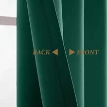 1 Pieza Cortina Blackout Blanca 135x225cm, Cortinas Opacas con Ojales de Aislamiento Térmico y Reducción de Ruido para Dormitorio y Sala Moderna - Verde Oscuro - Ver 4