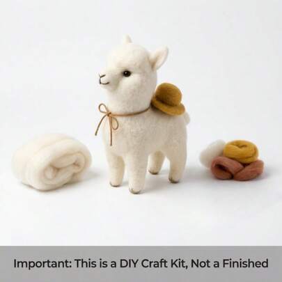 1 Set Kit de fieltro de aguja con diseños de animales, kits de fieltro para principiantes adultos con tutoriales paso a paso, kit de fieltro de alpaca, adornos decorativos para el hogar lindos y divertidos, regalos para cumpleaños, San Valentín y Pascua