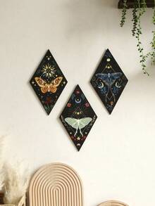 1 cái/3 cái Tranh treo tường họa tiết bướm đêm đen và bầu trời sao, phong cách Boho Gothic huyền bí với hình ảnh kim cương, mặt trăng, mặt trời và ngôi sao đối xứng, tạo điểm nhấn trang trí cho phòng khách, phòng ngủ, phòng học, không gian thiền định, căn hộ, ký túc xá, phòng trưng bày. - Nhiều màu - Xem 6