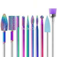 Bộ mũi khoan móng 10 trong 1, dũa móng bằng thép vonfram 3/32", bộ dụng cụ khoan móng điện, thích hợp cho làm móng tay, móng chân, sử dụng tại nhà và tiệm làm móng. - Nhiều màu - Xem 1