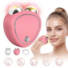 180mAh 电动微电流面部提拉美容仪，滚轮按摩器 - 彩色 - 查看 2
