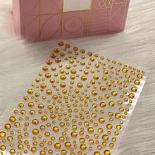 2包梦幻珍珠贴纸，几何圆形树脂珍珠，自粘闪光装饰，适用于工艺品、塑料表面，一次性 - 亮白色，可用于DIY发饰、面部、身体、指甲和手机壳装饰 - A - 查看 8