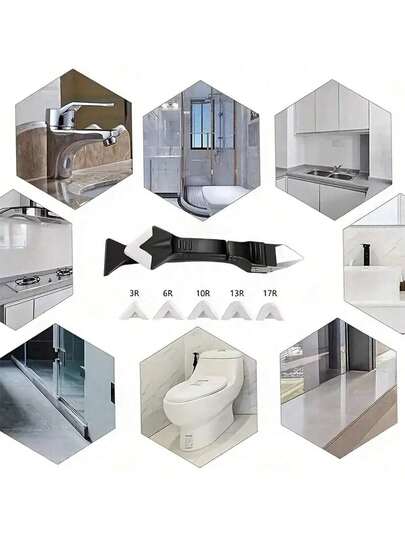 1 pieza Raspador de silicona con borde de metal, Herramienta multifuncional para quitar y extender selladores, Herramienta profesional para acabado de calafateo