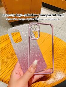 粉色奢华手机壳，镶嵌闪亮钻石，渐变设计，兼容 13/A14 4G/A14 5G/A15/A52/A52s 5G/A53 5G/A54 5G/A55 5G/S23/S23+/S23 Ultra/S23 FE/S24/S24 Plus/S24 Ultra - 粉色 - 查看 2