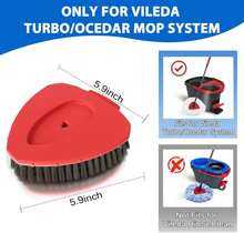 SuperAbound Upgraded Spin Mop Replacement Scrub Brush Heads Compatible With Ocedar EasyWring 1 Tank,Full Bristle Scrubber Replace Great For Kitchen, Bathroom, Pools,Deck Hard Floor Cleaning - ColorA - 查看 2