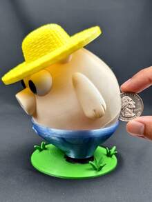 Hucha de cerdo linda en estilo de granja | Hucha de monedas para niños y familia - Multicolor - Ver 3