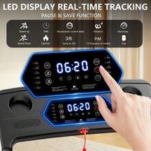 Cinta de correr portátil con inclinación, plataforma para caminar de 3.0 HP con manillar, cinta de correr plegable 3 en 1 para oficina en casa en espacios pequeños, silenciosa, sin escobillas, capacidad de 300 lb - Plata Negro - Ver 7