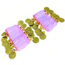 1对肚皮舞手链，波西米亚风硬币流苏弹力手链，服装配饰，万圣节装饰，派对用品 - 彩色 - 查看 10