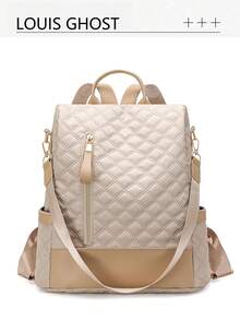 Houndstooth Backpack | The Morning Interpretation Of All-Weather Commuting Aesthetics, Unlocking Absolute Sovereignty In Daily, Business And Travel Scenarios. Equipped With A Full Series Of Three Carrying Modes: The Entire Series Adopts A Houndstooth Craft. - Multicolor - View 11