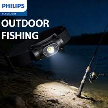 PHILIPS 飞利浦 SFL 1851 可充电头灯 - 多功能 LED 手电筒，内置传感器，USB 充电双模式开关，USB 接口带 USB 照明，黑色头带（头灯），超亮无预亮，适用于户外、露营、阅读、工作 - 带电池电量显示的头戴式手电筒，适用于紧急情况和低强度任务场景 - 頭燈 - 查看 4