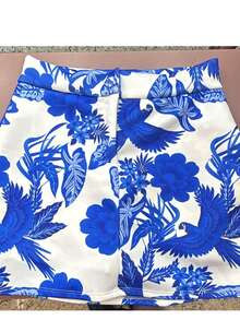 Elegant Women's Neoprene Short Skirt With Button - Style - 藏蓝色 - 查看 2