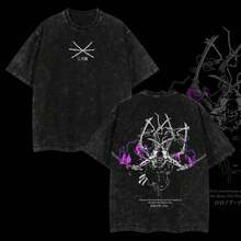 Super Value Hot  T-Shirt [Universe] Roronoa Zoro - One Piece Edition Double Printed Oversize Lightweight Acid Washed Tee Anime Manga Vintage Design Top Cotton Anime Classic Streetwear T-Shirt Clothes Men's Wear Women's Wear. Suitable As A Gift For Fans SD0082 - màu đen - Xem 4