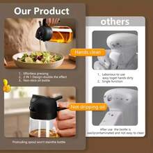 1pc Large Capacity Spray Oil Bottle Suitable For Cooking, Household Kitchen Oil Bottle Refilling Bottle And Air Fryer Accessories, Multifunctional Oil Bottle Tool, Suitable For Cooking Oil, Soy Sauce, Vinegar, With Both Oil Bottle And Spray Bottle Functions, Leak-Proof Design, Easy To Clean [Festival Gift For Wife And Mother], Style And Color Sent Randomly - Multicolor - View 10