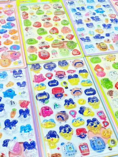 Handmade Acrylic 3D Gemstone Stickers, Random Color Style, Luggage Decoration, Handmade Toys, Girls Gifts