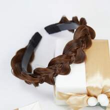 四股合成纤维编织发箍，梳状编织发圈，发饰，弹性编织发箍，女士假发 - 彩色 - 查看 4