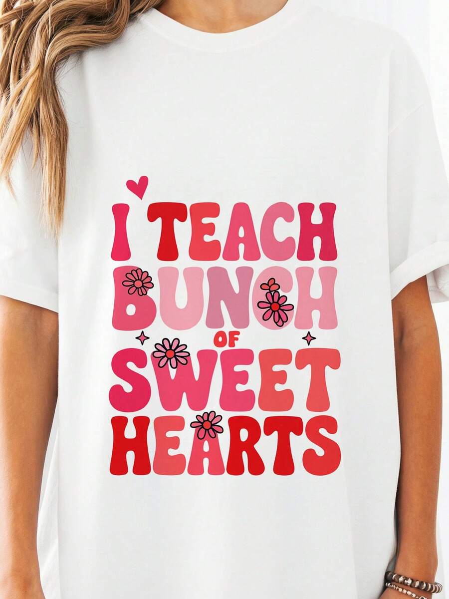 Teacher Sweatshirt, Valentines Day Sweatshirt For Teachers, Teacher Sweater, I Teach A Bunch Of Sweet Hearts, Teachers Valentine's Day Gift (2)-2 - Black 1 - View 1