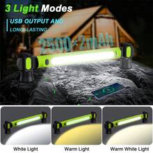 磁吸式 COB LED 工作燈 手持便攜式充電磁吸手電筒 機修引擎蓋下工作燈條 附掛鉤 可充電便攜式磁吸 LED 工作燈 適用汽車維修、車庫、工作坊、露營 - 綠色 - 查看 3