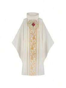 COS Monk Costume For Halloween, Religious Priest, Printed Fashion, Cosplay Robe, Role-Playing Costume - Beige - View 4