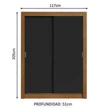 Ropero Madesa Dalas Plus 2 Puertas Corredizas 4 Cajones Color Marrón y Negro - Marrón y Negro - Ver 3