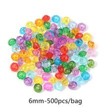 6/8/10毫米透明刻面扁平亚克力珠，100-500颗/包，算盘珠，适用于珠宝制作、DIY手工手链，亚克力珠 - 隨機混色 - 查看 9