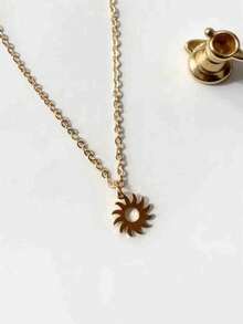 1pc Delicate Mini Sun Necklace, Suitable As Birthday Gift For Teenagers, Friends And Girlfriends - Sun - View 2