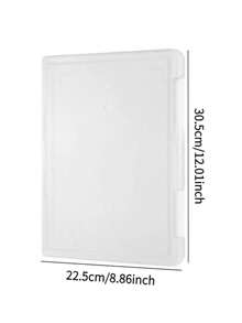 1 szt. Biała teczka A4 z blokiem do pisania, organizer na dokumenty dla uczniów, plastikowe pudełko do przechowywania dokumentów o dużej pojemności, artykuły biurowe, prezent na Ramadan - Wielokolorowe - Zobacz 4