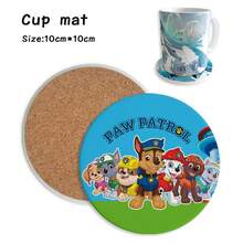 1pc Paw Patrol Dog Cartoon Coaster, Ceramic Absorbent Cup Mat, Round Non-Slip Drink Coaster Gift - Multicolor - View 10