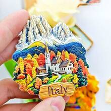 1pc Colorful Resin Fridge Magnet, Italy Travel Souvenir Florence, Milan, Venice, Dolomites, Sicily, Amalfi Lemon, Alberobello Art Decor For Refrigerator, Whiteboard, Cabinet, Dishwasher, Kitchen, Home, Valentine's Day Gift, Friends & Family, Historical Culture, Personalized Creative Cartoon Stationery Decoration, Shop Display - Multicolor - View 23