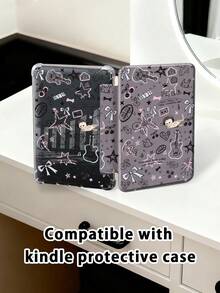 涂鸦猫吉他图案平板电脑保护套，兼容苹果Air 11英寸M3（2025款）/M2（2024款）、第五代Air（2022款）、（A16）11英寸第十一代（2025款），也兼容三星Galaxy Tab平板电脑和Kindle Paperwhite第十二代（2024款）。透明背壳，时尚图案保护套，支持自动睡眠/唤醒功能，配备气囊保护，适合作为礼物或办公用品。 - 彩色 - 查看 9