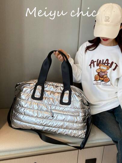 Brand New Fashionable Large Capacity Glossy PU Waterproof Backpack Essential For Travel And Vacation. Can Be Used As A Shoulder Bag Down Jacket Storage Bag Weekend Travel Bag Yoga/Gym Bag Or Commuter Bag Suitable For Short Trips College Outdoor Trips And Back To School. Classic Casual Design Perfectly Matches The Aesthetics Of Young Women College Students And Fashion Enthusiasts.